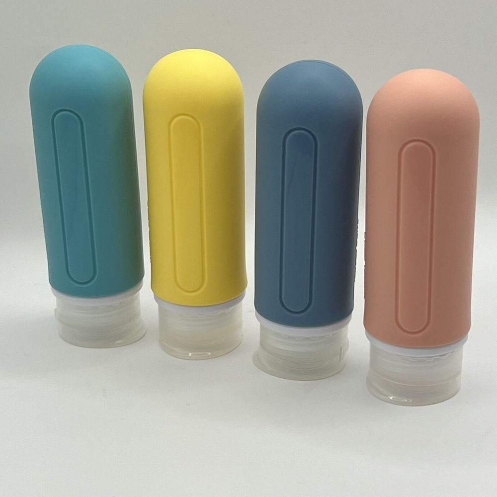 4 Pack Silicone‎ Travel Bottles for Toiletries 3oz Refillable
